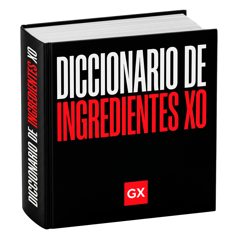 Diccionario físico de Ingredientes GoXO de color negro